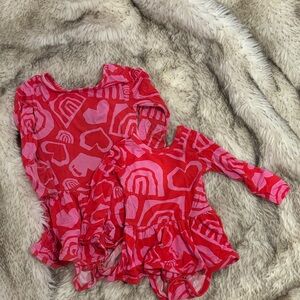 Muse Threads SIBLING MATCH Bamboo Hearts Valentines Day Twirl